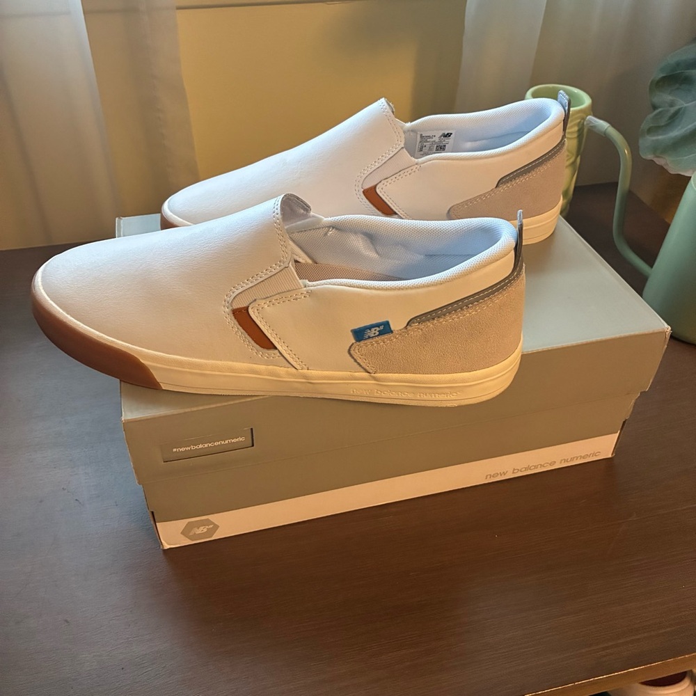 New Balance White Jamie Foy 306 slip-ons